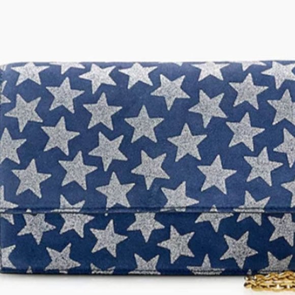 NWT-J.CREW Harrison Clutch Convertible Crossbody Bag in Star Blue